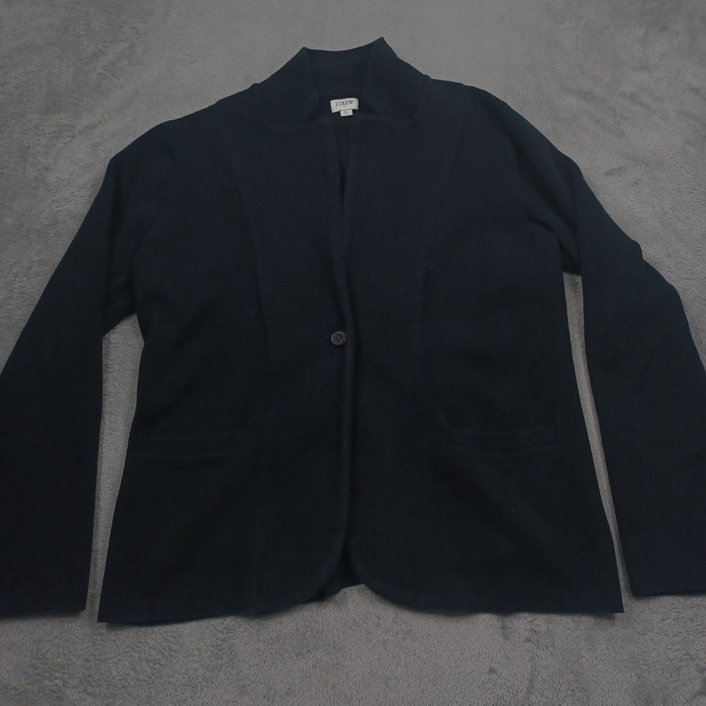 J Crew Sweater Womnes XL Black Cardigan Knit Casual Preppy Pockets